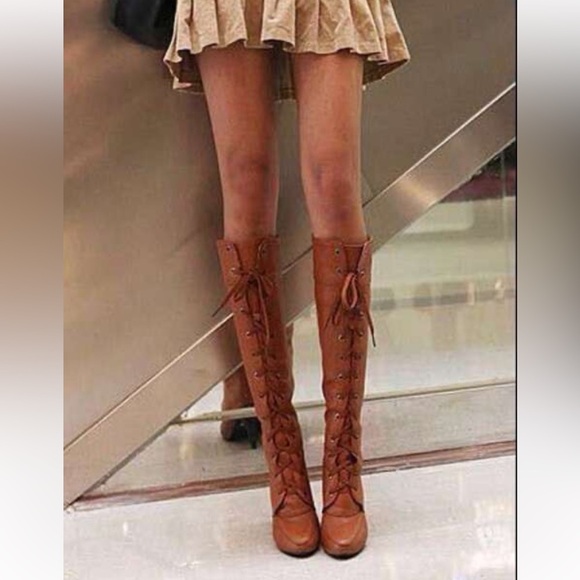 Seychelles Brown Pointy Lace Up Boots.‎ Size 7 - Picture 1 of 14
